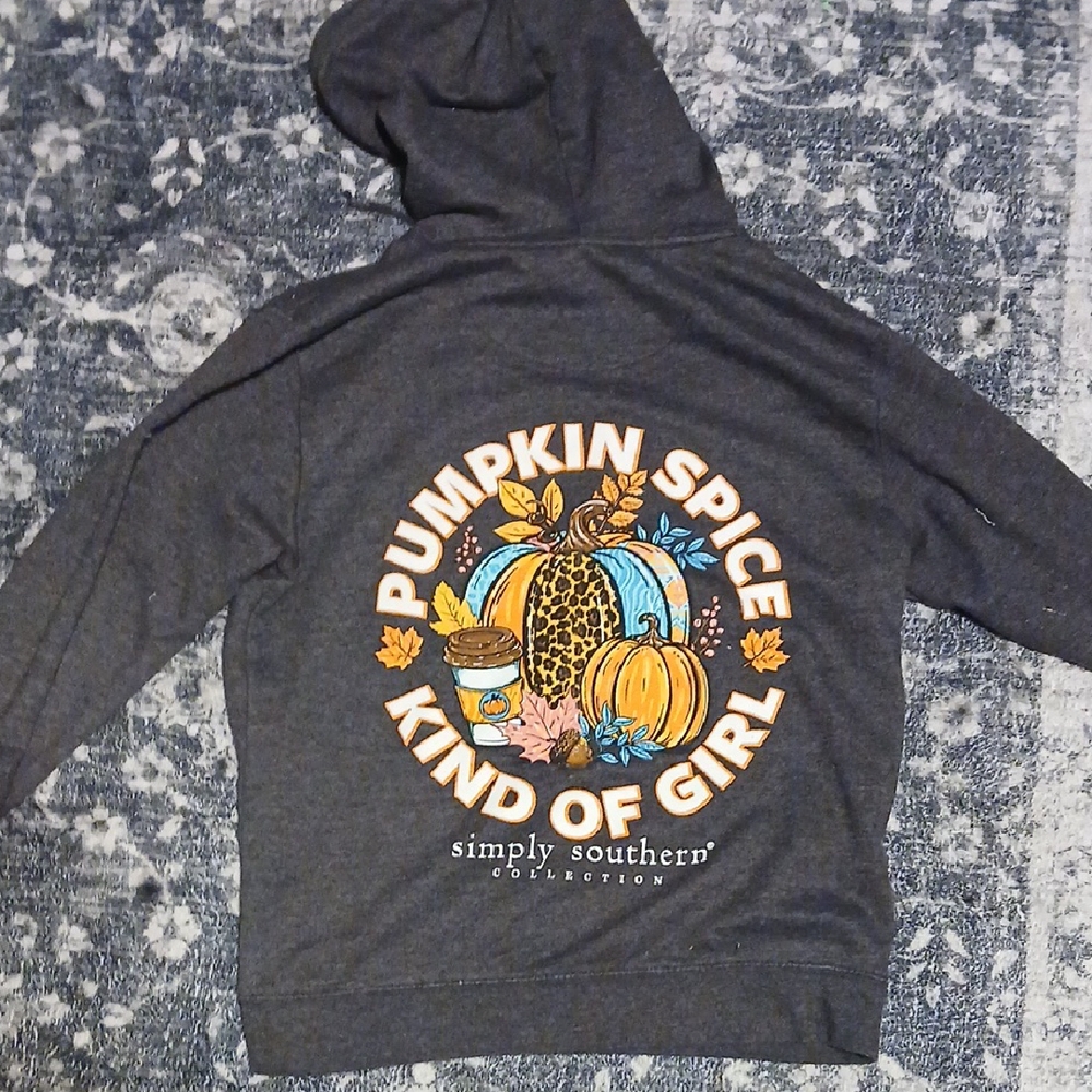 Simply Southern Charcoal Hoodie - Pumpkin Spice Design